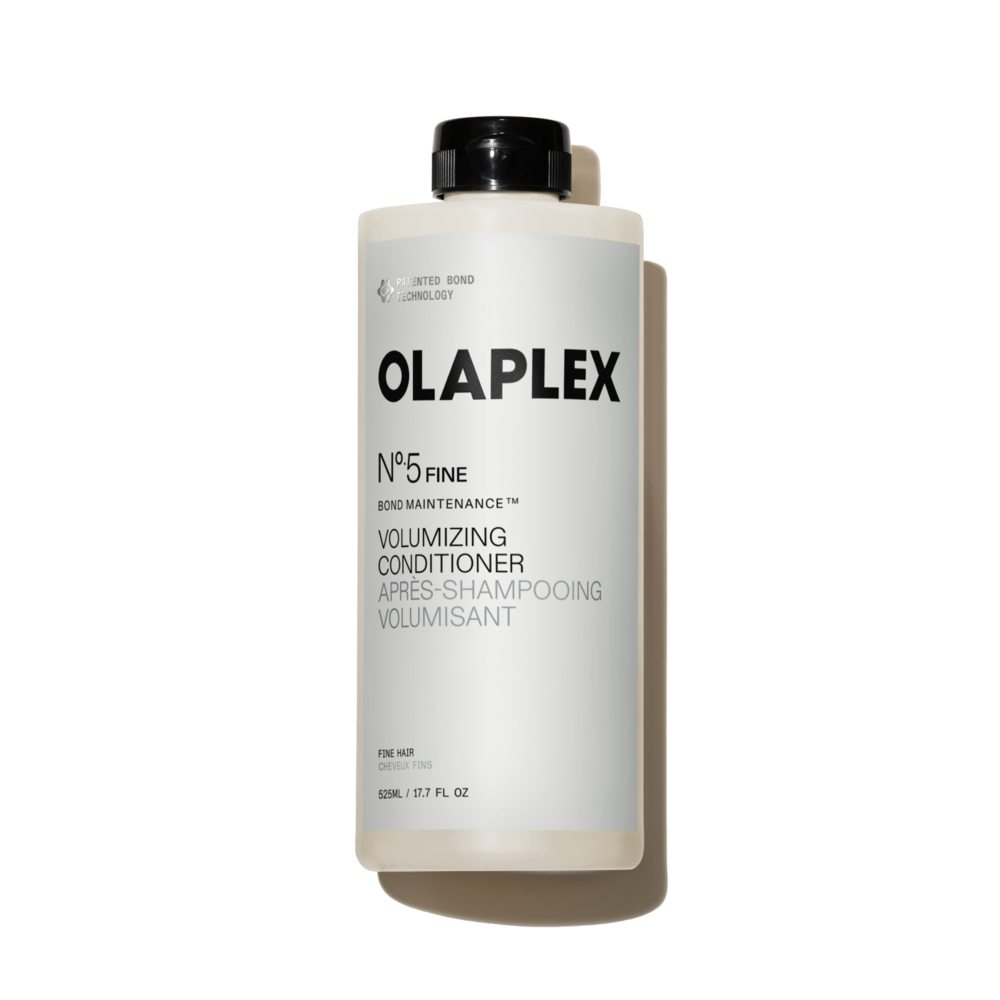 Après-shampooing N°.5 FINE Bond Maintenance Volumizing Conditioner, flacon géant de 525 ml sur fond transparent.