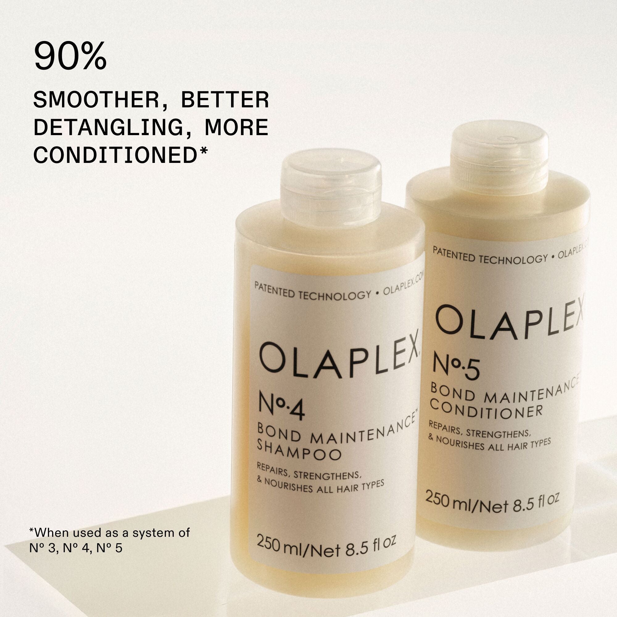 Benefits
90% SMOOTHER, BETTER DETANGLING, MORE CONDITIONED*

*When used as a system of Nº.3, Nº.4, Nº.5