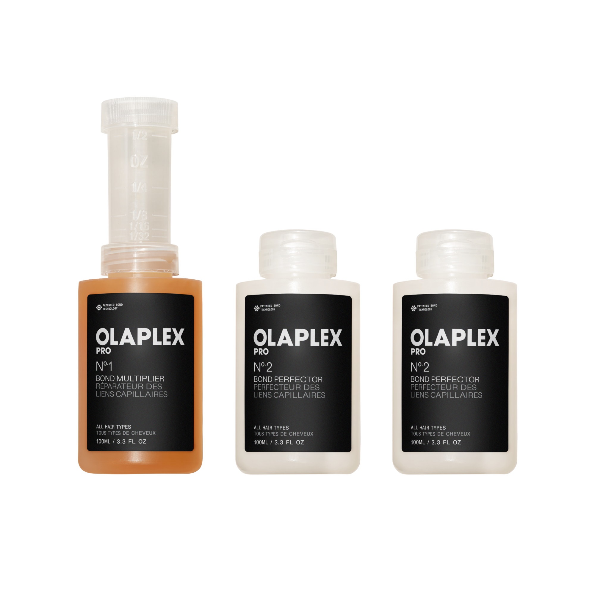 ORIGINAL BOND BUILDING KIT - TRAVEL SIZE (100mL)

1 - Nº.1 BOND MULTIPLIER®(100mL) with measuring top
2 of the Nº.2 BOND PERFECTOR (100ml)