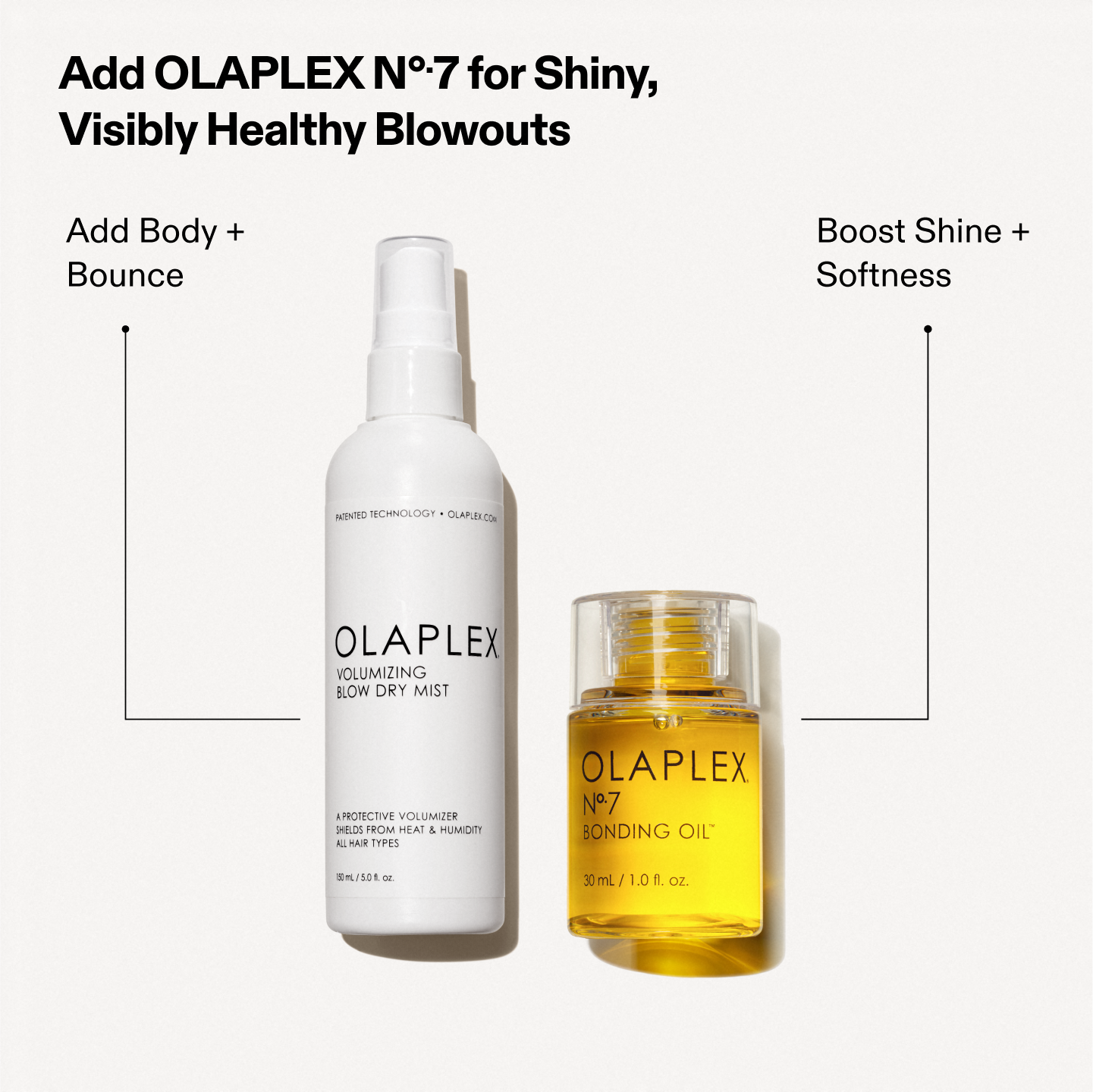 Ajoutez l'OLAPLEX N°.7 pour des thermobrossages brillants et visiblement sains

VBDM - Ajouter Corps + Rebond

N°.7 - Augmenter la brillance + Douceur